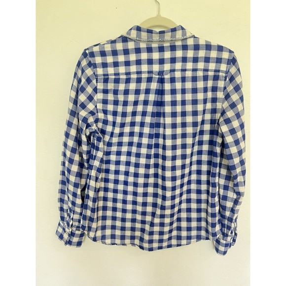 Tommy Bahama Womens M Medium Blue Gingham Button Down Top - Picture 2 of 3